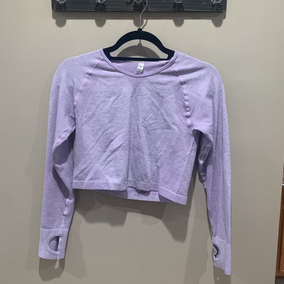 Tops - Purple Cropped Workout Top
